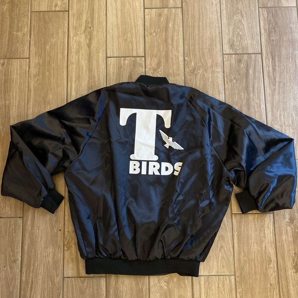 Vintage Grease T-Birds Satin Bomber Danny Sandy Jacket Black Mens Large USA